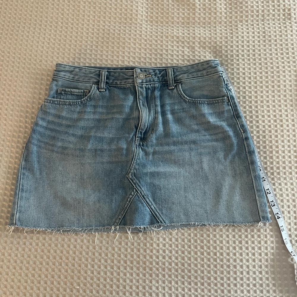 Hollister Light Blue Denim Mini Skirt